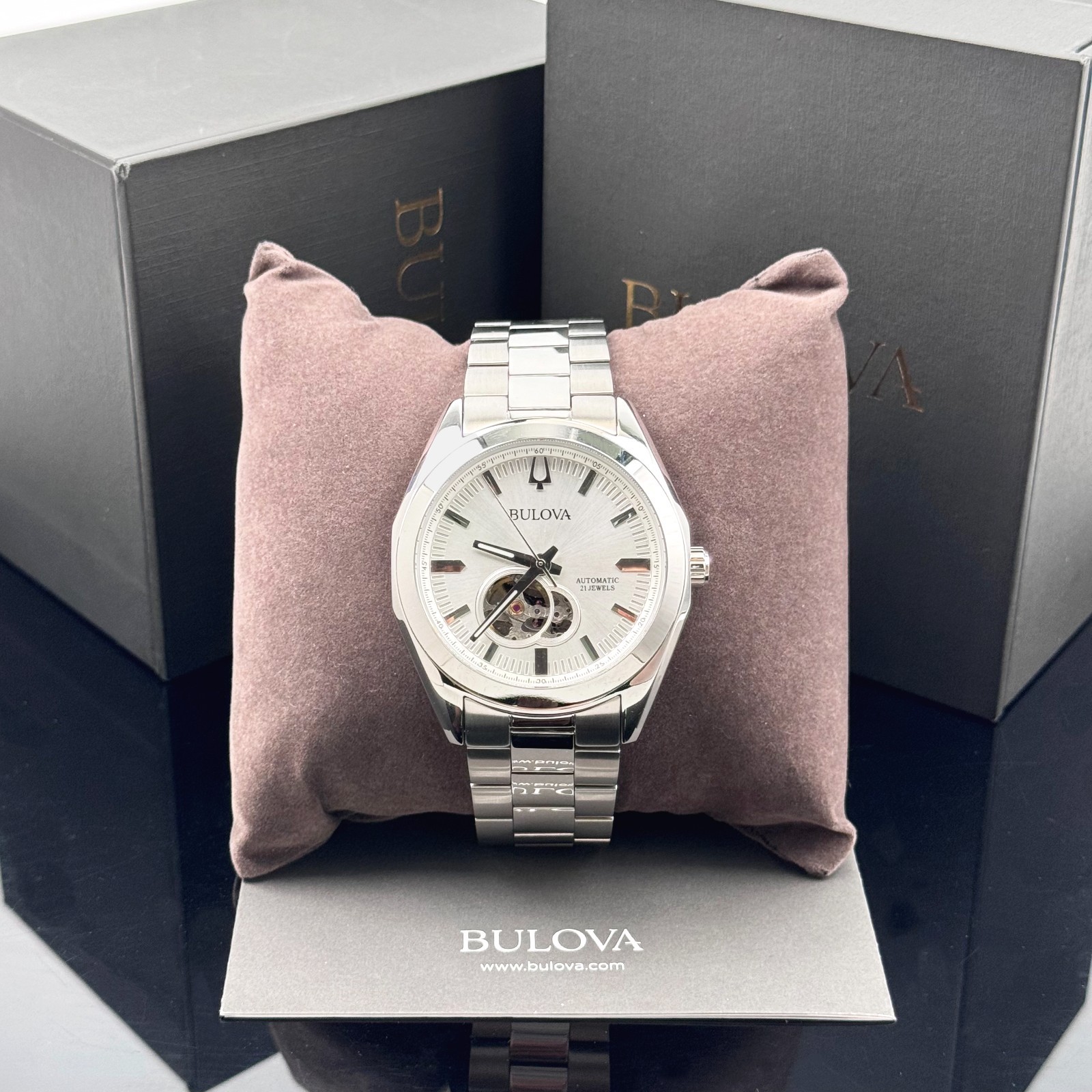 Bulova Classic Surveyor 96A274 Silver Tone Automatic Stainless Steel Men’s Watch