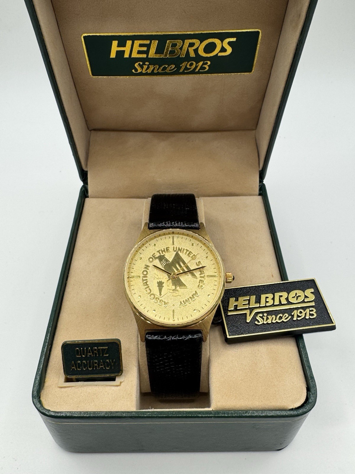 United States Army Helbros Ladies Watch Quartz Black Strap with Box New Battery