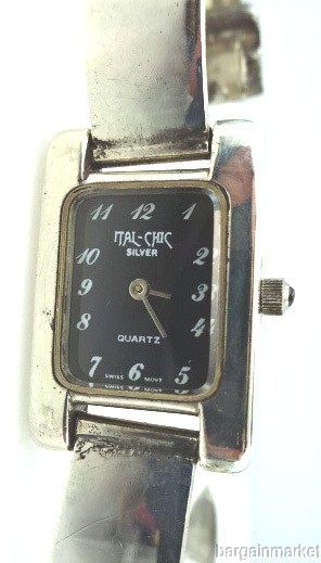 Rare Vintage Womens 925 Sterling Silver ITAL-CHIC Buckle Bracelet Band Watch