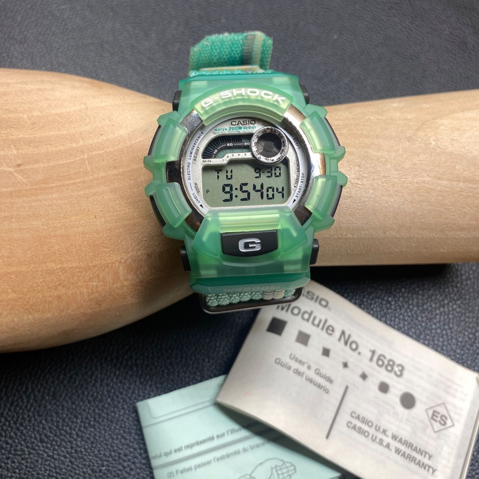 Casio G Shock DW-9500 2163 Data Braided Nylon Strap VTG Yr ’00 Men’s 45mm Watch