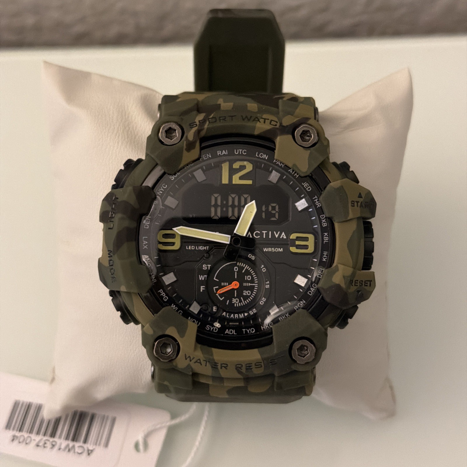 Invicta BlackOps Digital Men’s Watch 56mm Camo Green ACW1637-004