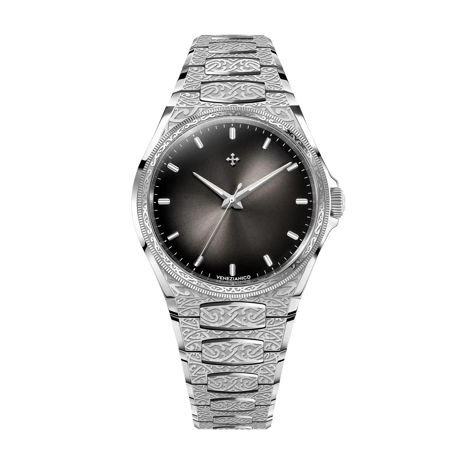 VENEZIANICO Arsenale 6221520C Brass Enamel Dial Engraved Stainless Steel Watch