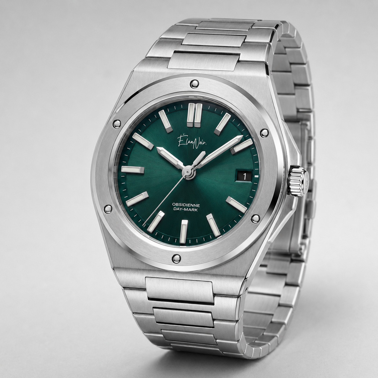 Élan Noir Obsidienne Automatic Men’s Watch 41mm Green Dial Steel NH35 Sapphire
