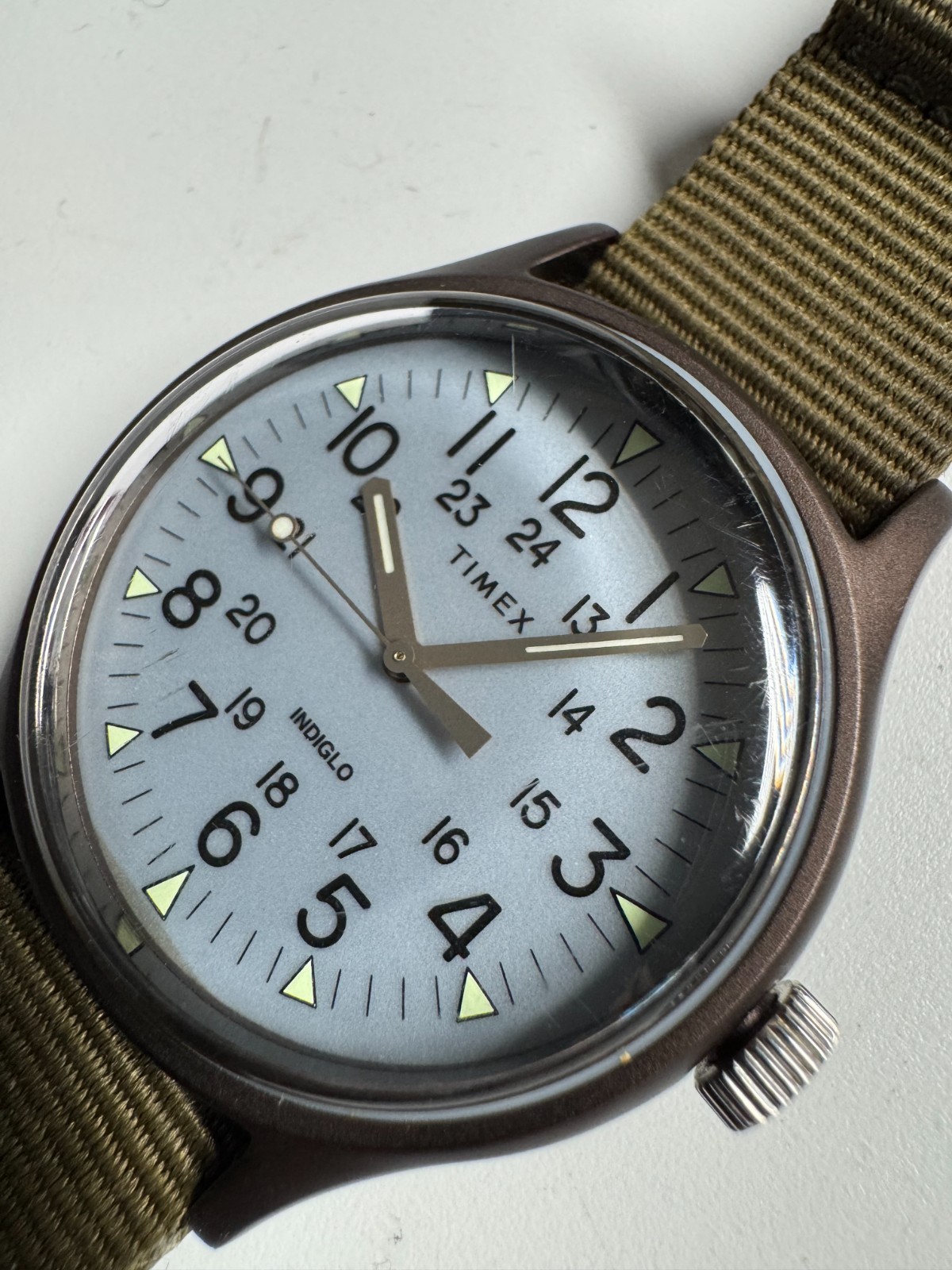 Timex MK1 Quartz Watch 40MM Aluminum Case TW2R37600 Indiglo Runs Good