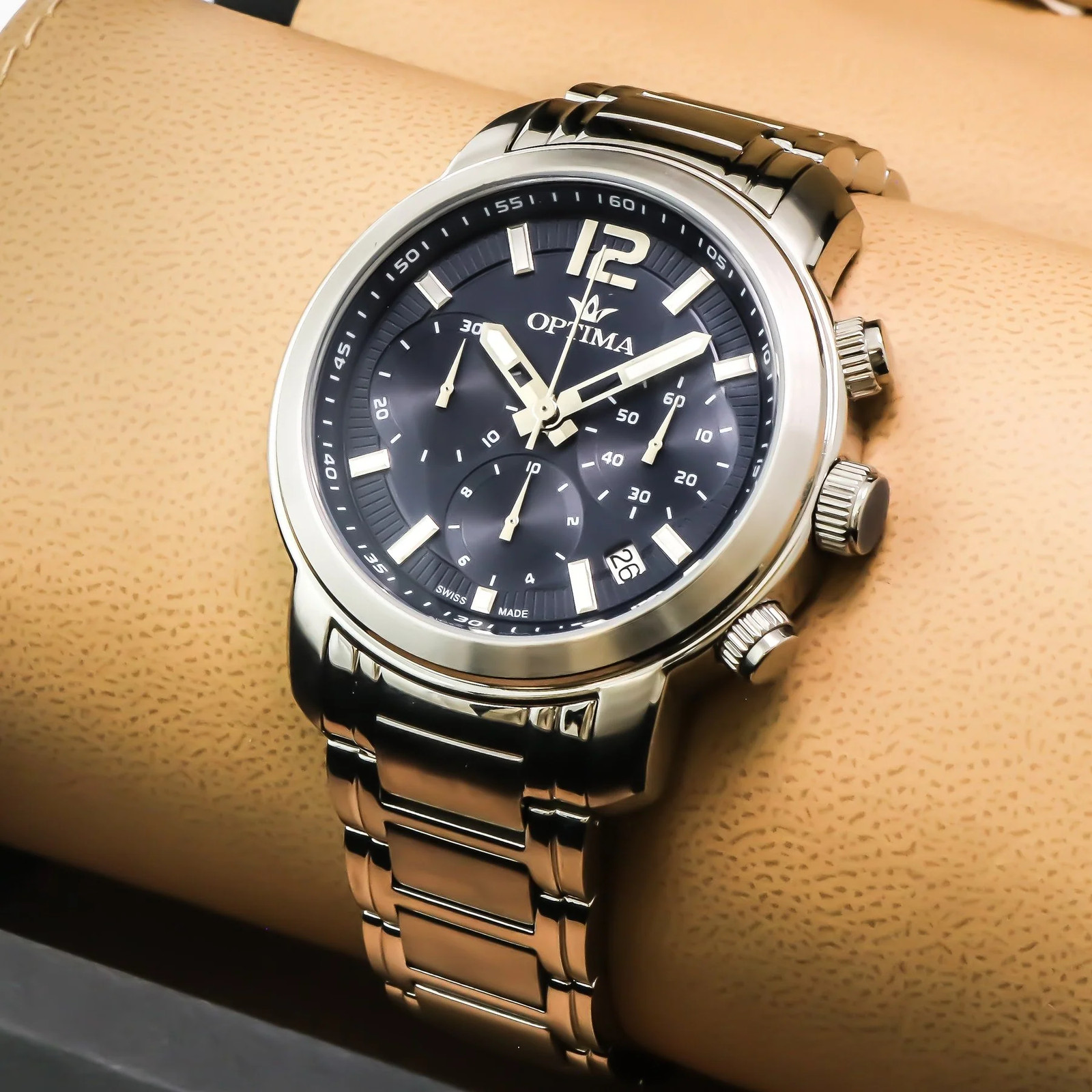 Optima – Swiss Chronograph – OSC399-SS-9 Swiss Quartz Chronograph 45 mm