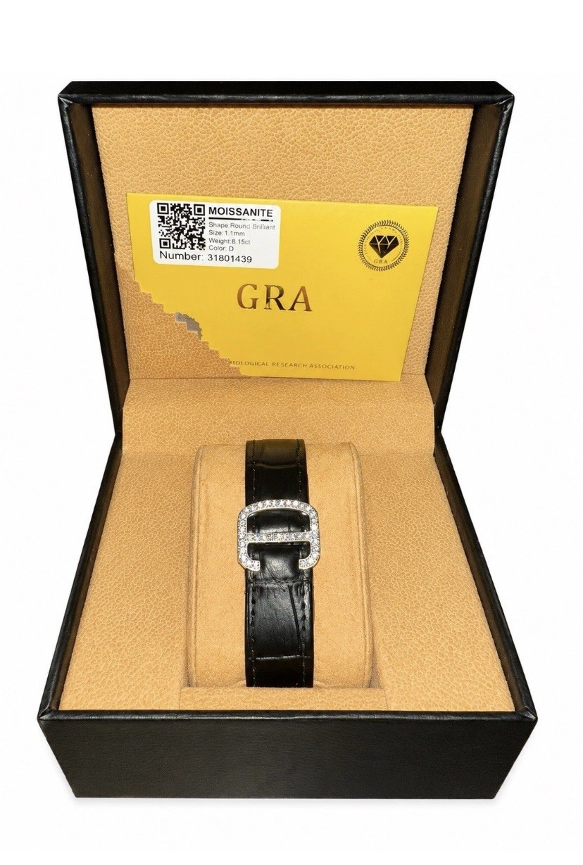 Men’s Limited Moissanite Watch GRA Certified Iced Out Leather Band