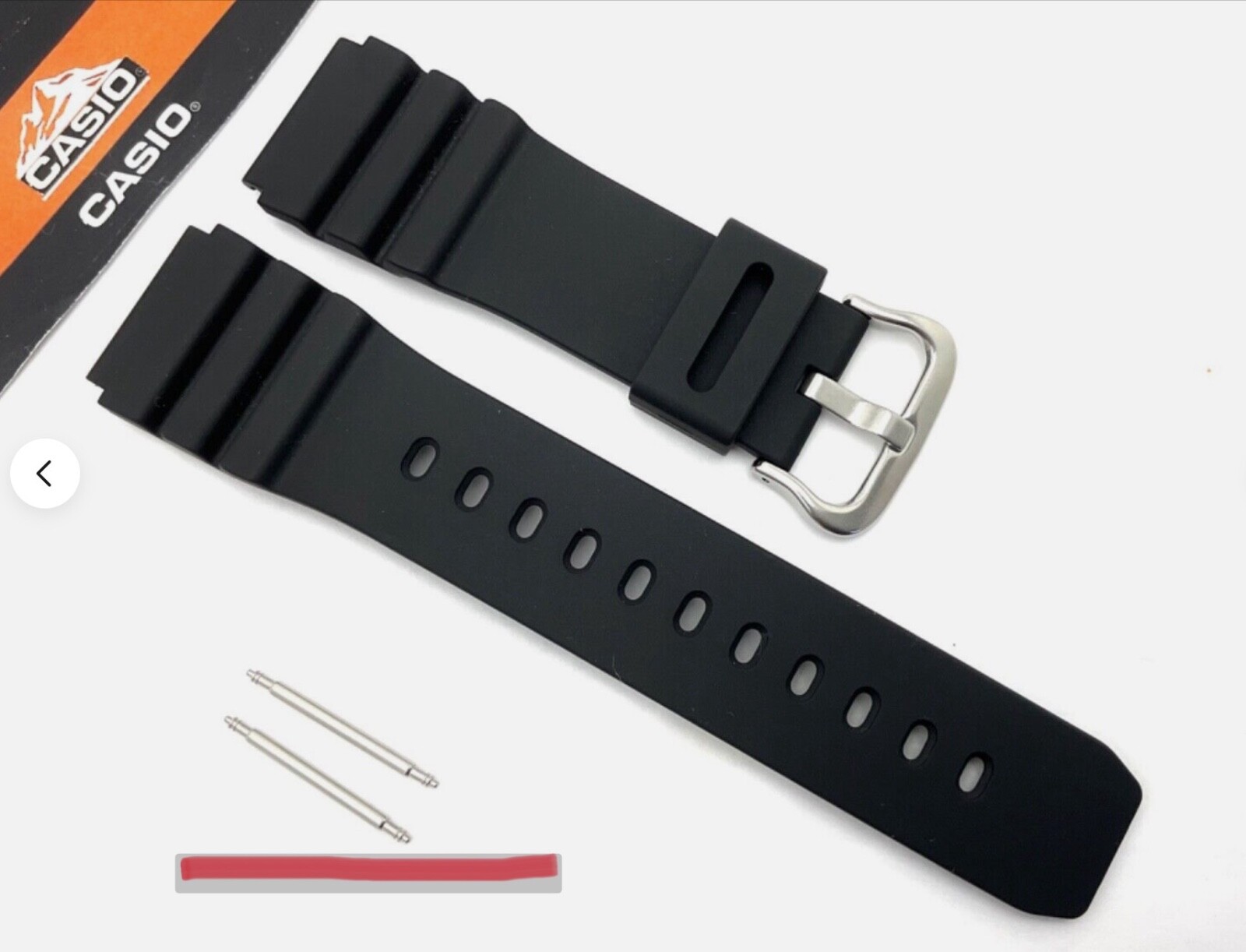 Genuine Casio Watch Band Diver MDV-106-1AV Rubber Strap and Spring Rods.