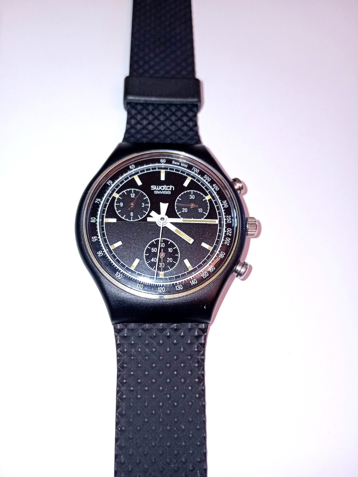 Swatch Chrono Black Friday VARIANT SCB100 1990 Vintage Wrist Watch NOS