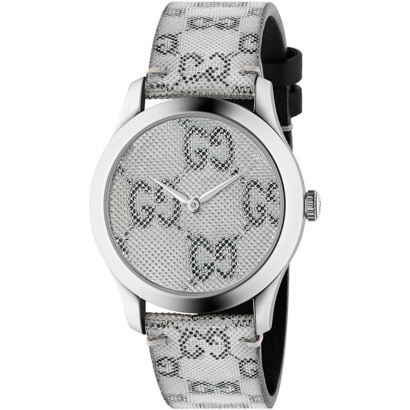 Gucci G-Timeless Women’s GG Motif Hologram Dial Watch – YA1264058 ($920 MSRP)