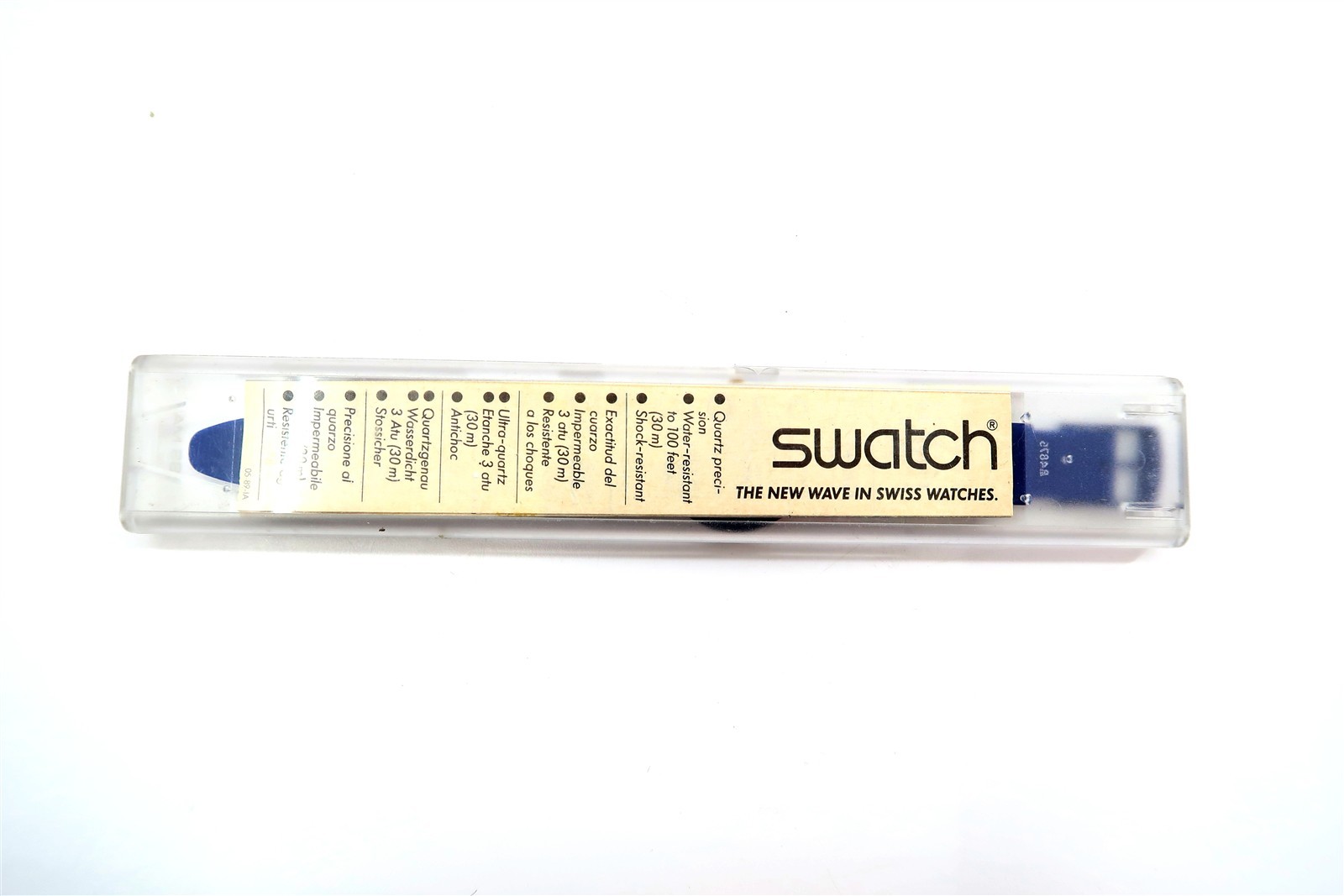 Swatch Watch BLUE FLAMINGO GN114 w/ Case and Papers 1992 Gents REPLACEMENT BAND