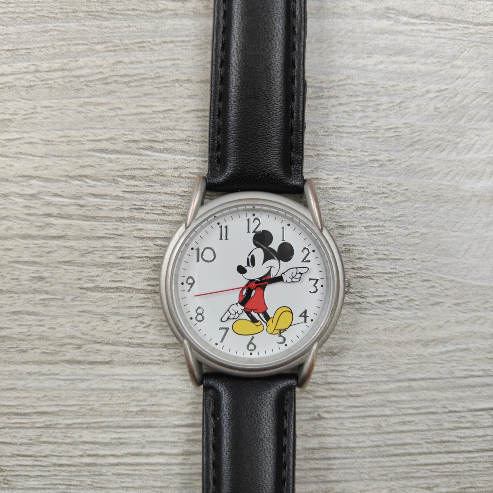 Disney Mickey Mouse Adult Classic Articulating Hands Watch Black Band