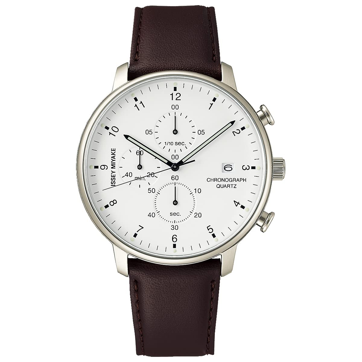 ISSEY MIYAKE C NYAD009 White Quartz Chronograph Men’s Watch New in Box