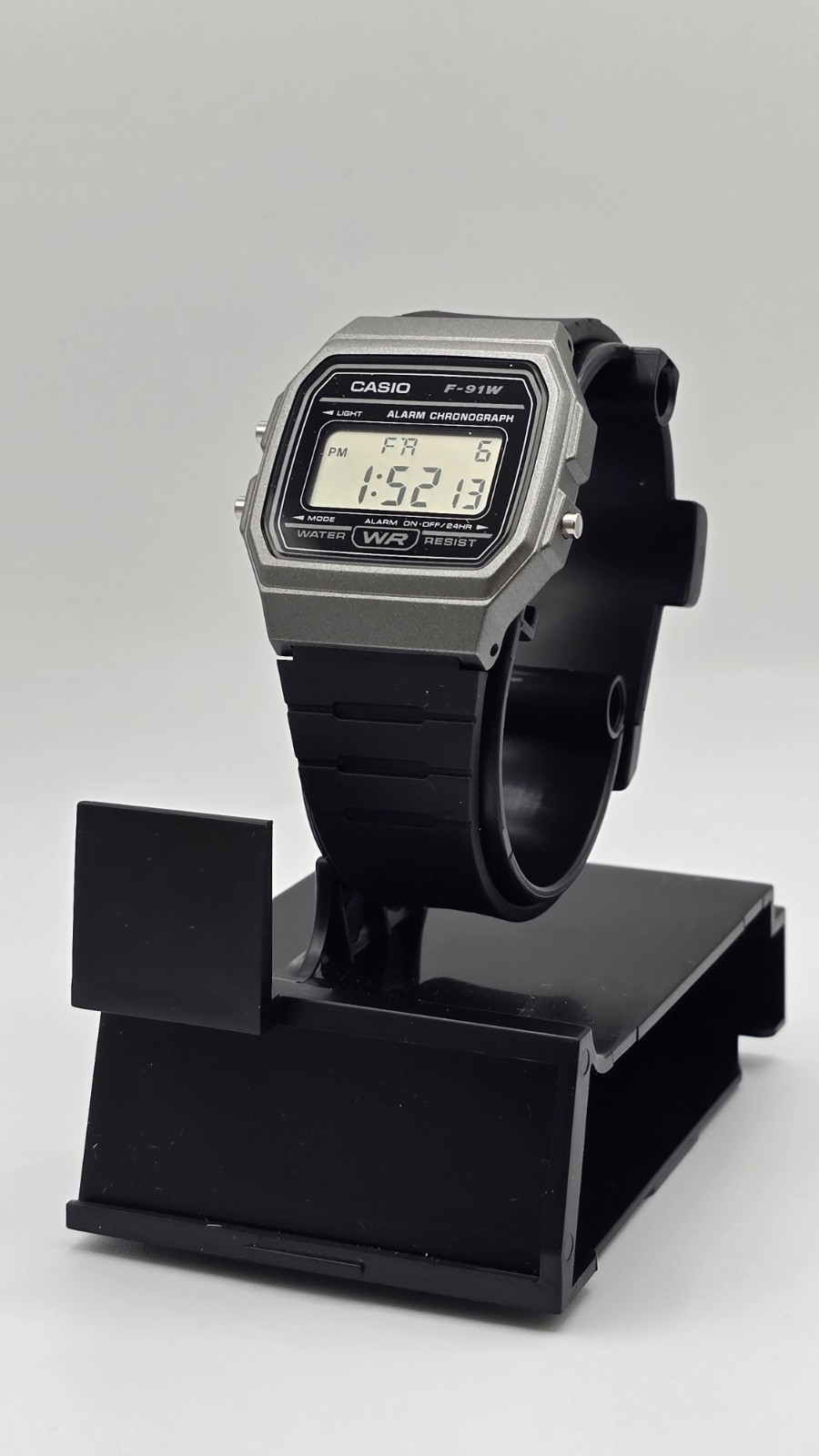 Casio F91WM-7A, 7 Year Battery Chronograph Watch, Black Resin Strap, Alarm, NEW