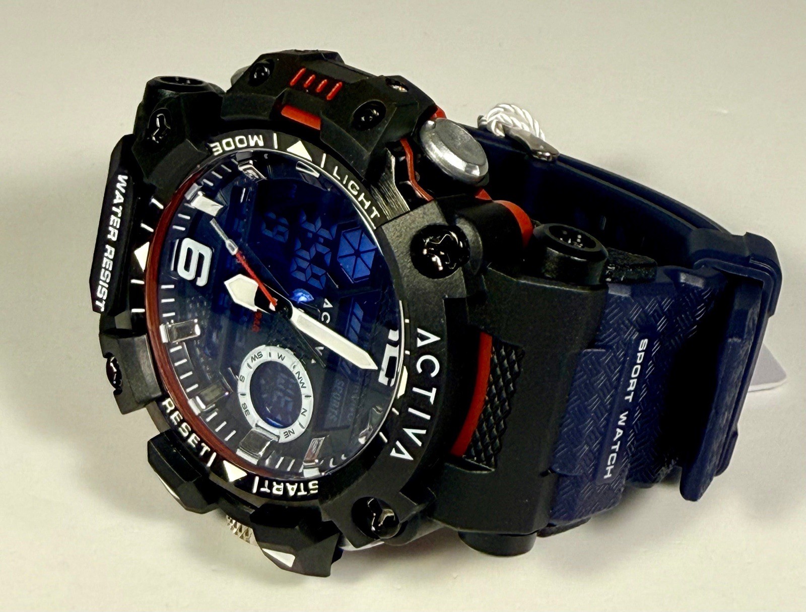 ACW8072-005 Activa X Tenon Mens Digital Black Dial Poly Strap Sport Watch 48mm