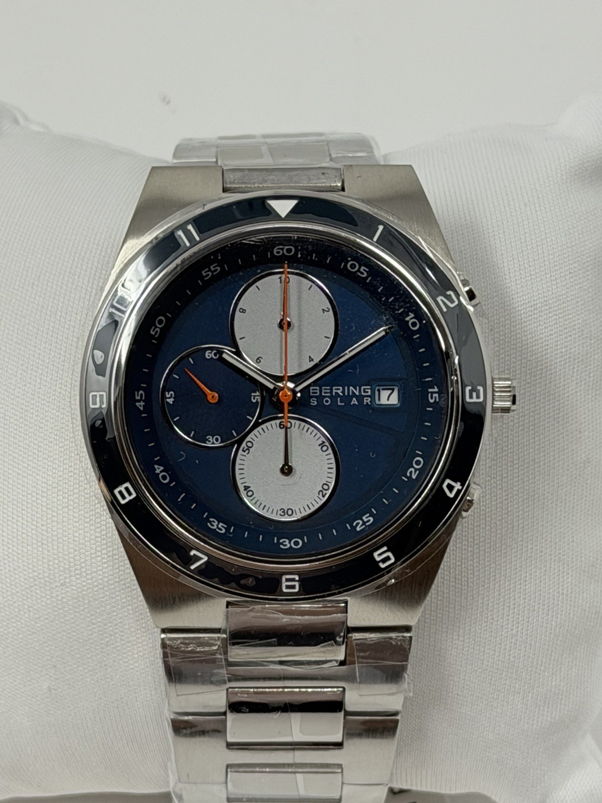 Men’s Bering Solar Chronograph Watch 34440-708 Denmark Sapphire Crystal