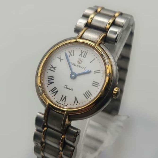 Waltham Men’s Vintage Quartz Watch Roman Index Blue Hands Japan 073026
