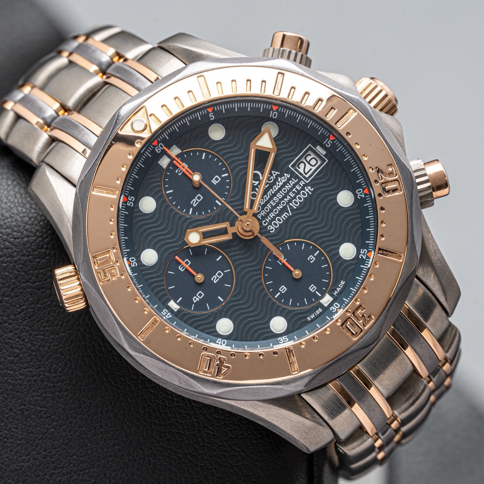 Omega Seamaster Chronograph Chronometer 2297.80 41.5mm Two Tone Titanium Blue