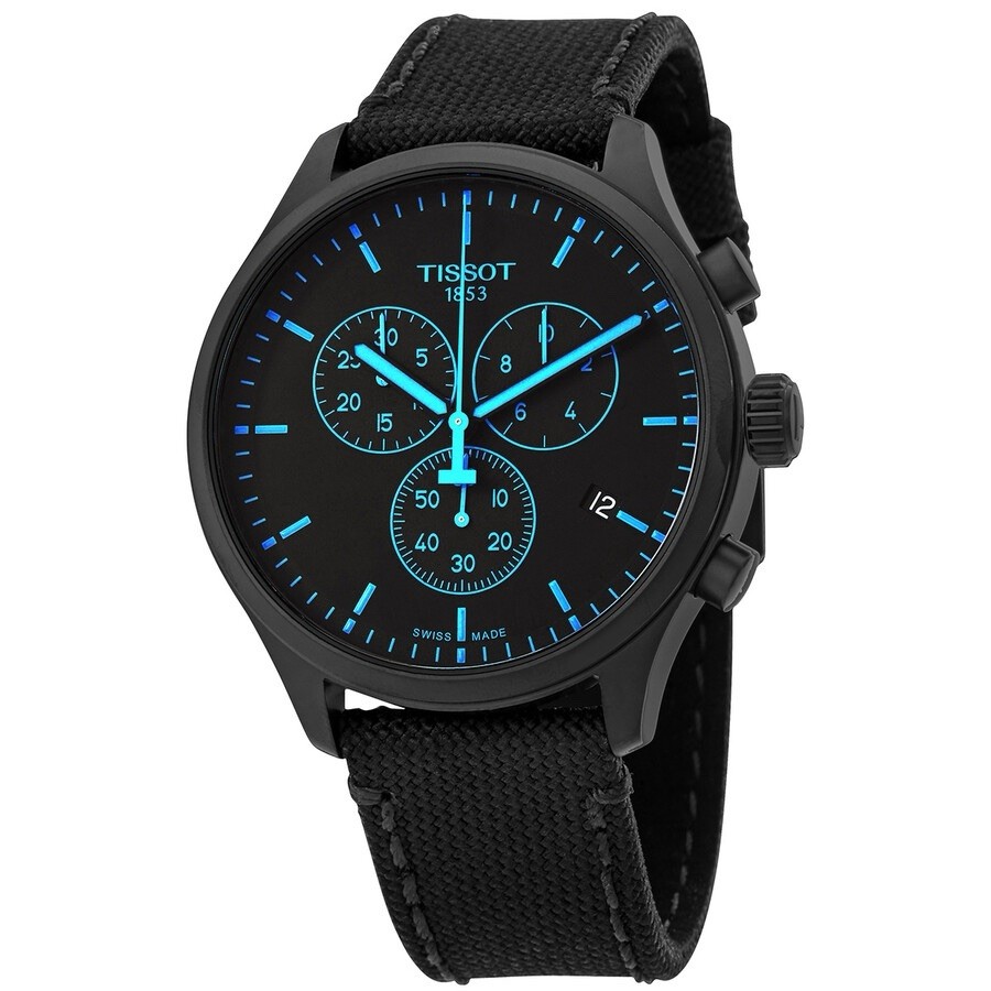 Tissot Chrono XL Chronograph Men’s Watch Black Fabric Strap Sapphire Crystal