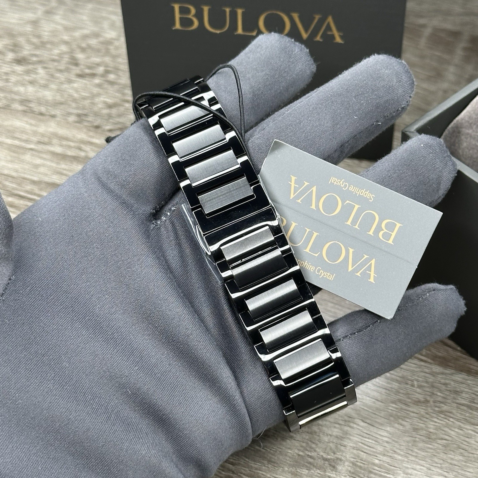 NEW✅$650✅ Bulova Millennia Slim Elegant Black Stainless Steel Men’s Watch 98A313
