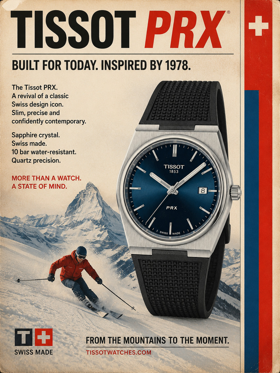 New Tissot PRX Blue Dial Rubber Strap Men’s Watch T137.410.17.041.00