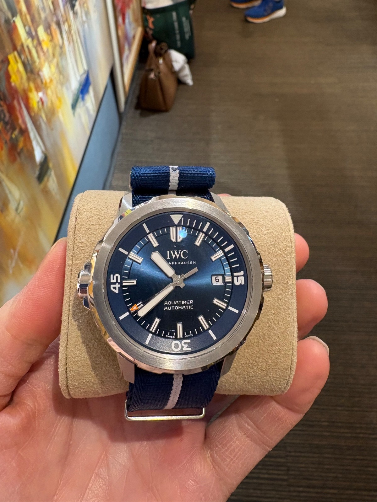 IWC Aquatimer Automatic Blue Dial watch with Box and Papers, pristine condition