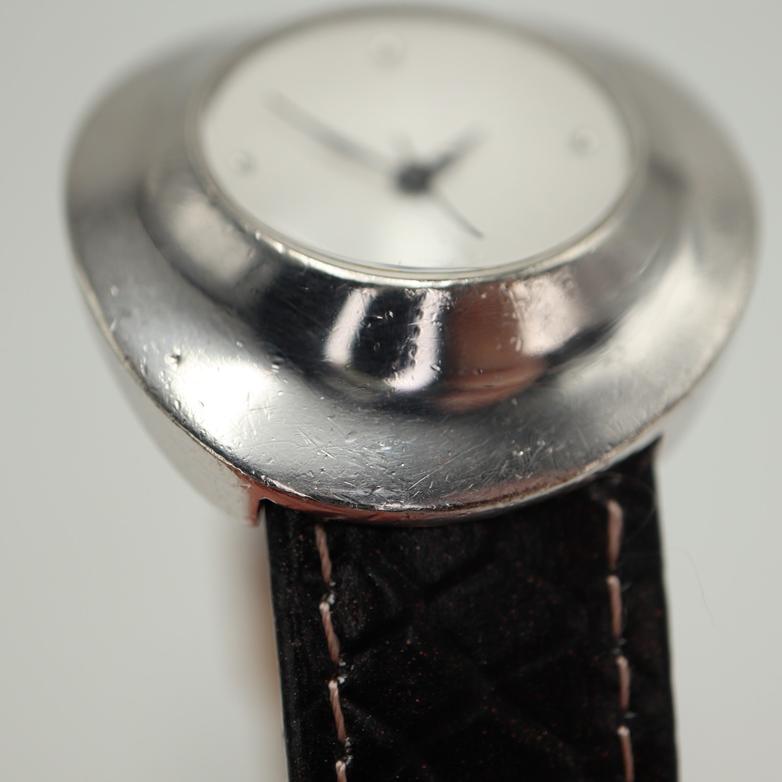 Vintage 90s Robert Lee Morris Moon Crater 925 Sterling Silver Watch New Battery