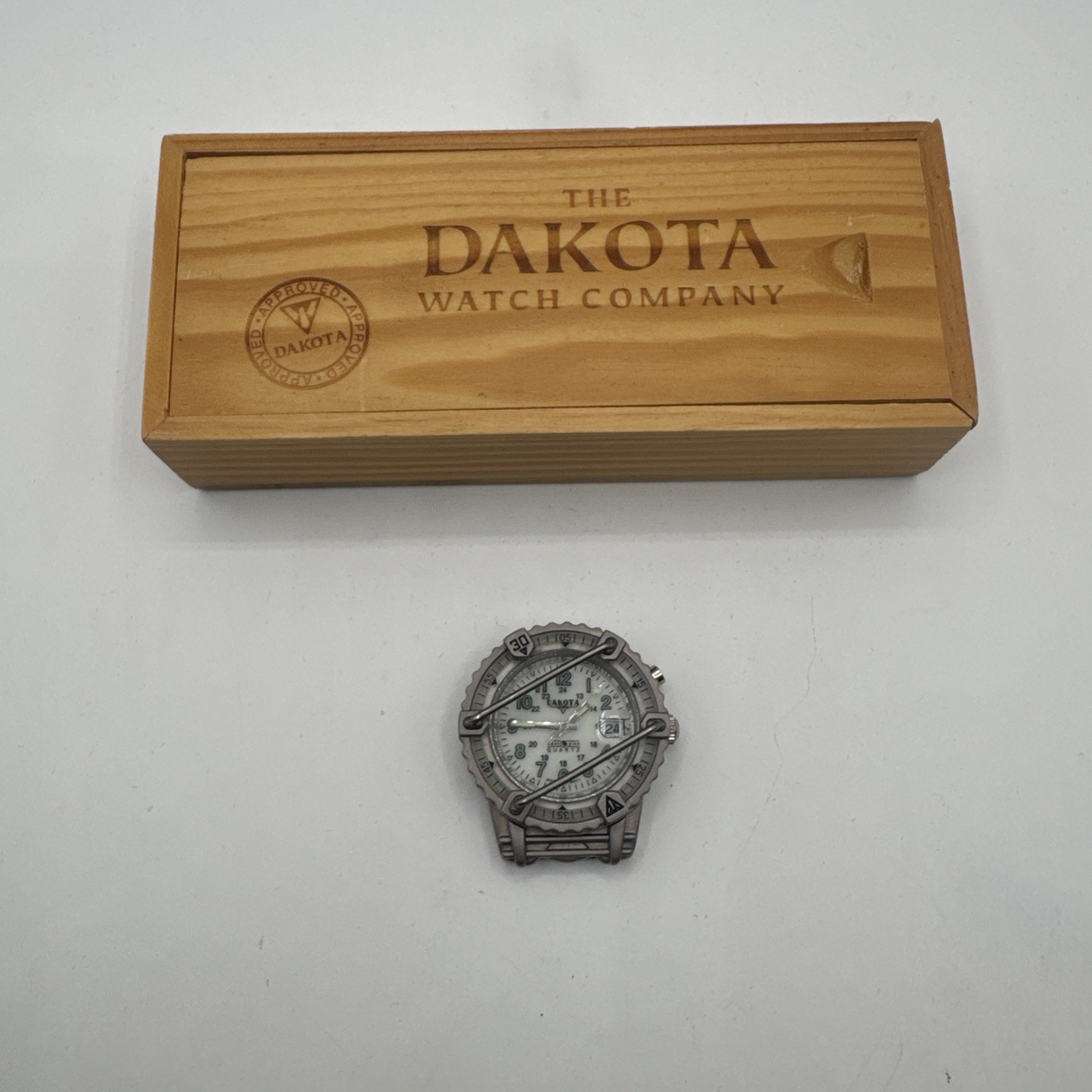 Dakota Watch Company Phase III White Dial Moon Glow Hiker Outdoors Pocket Watch