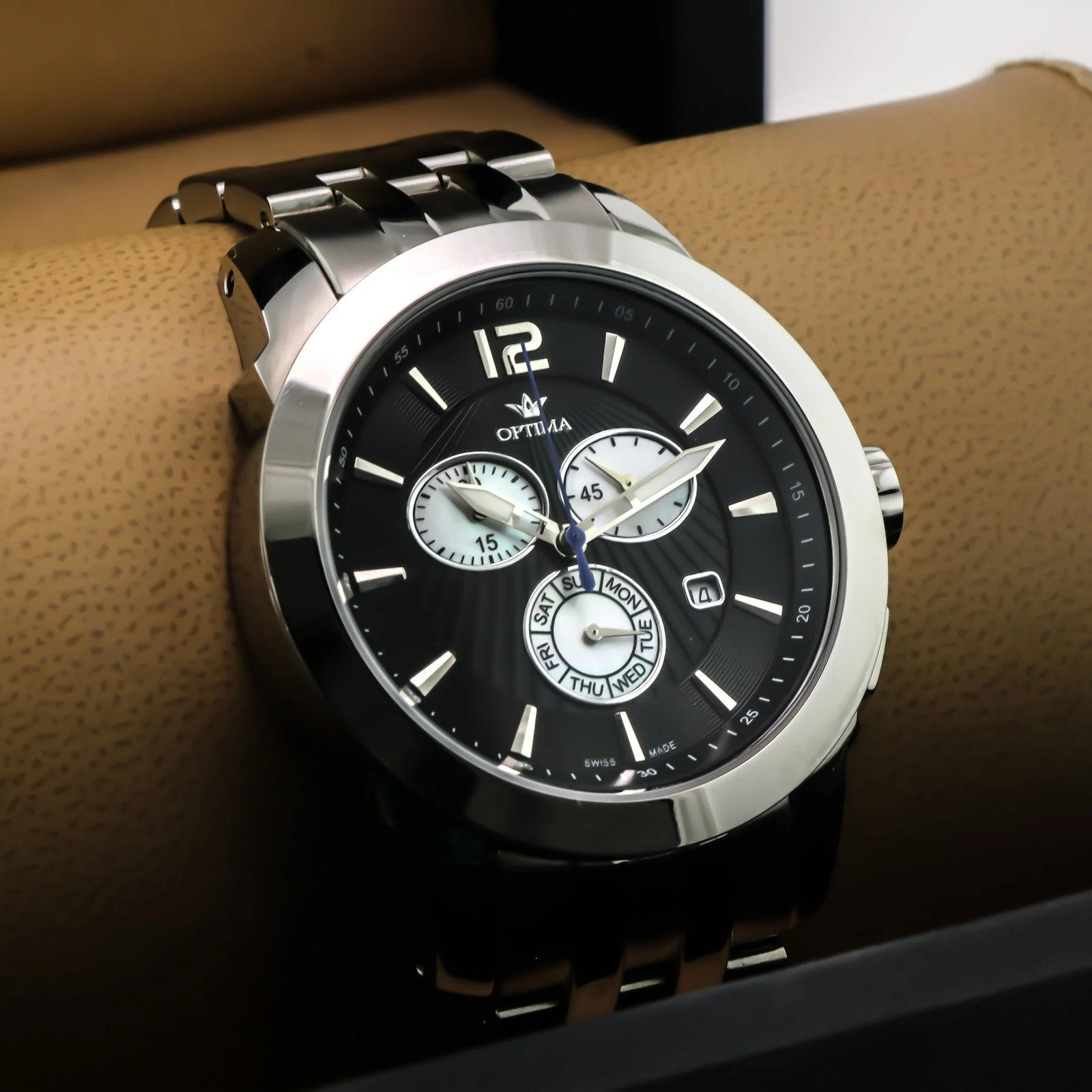 Optima – Swiss Chronograph – OSC391-SS-3 Swiss Ronda 46 mm OSC391 30 m (3 ATM