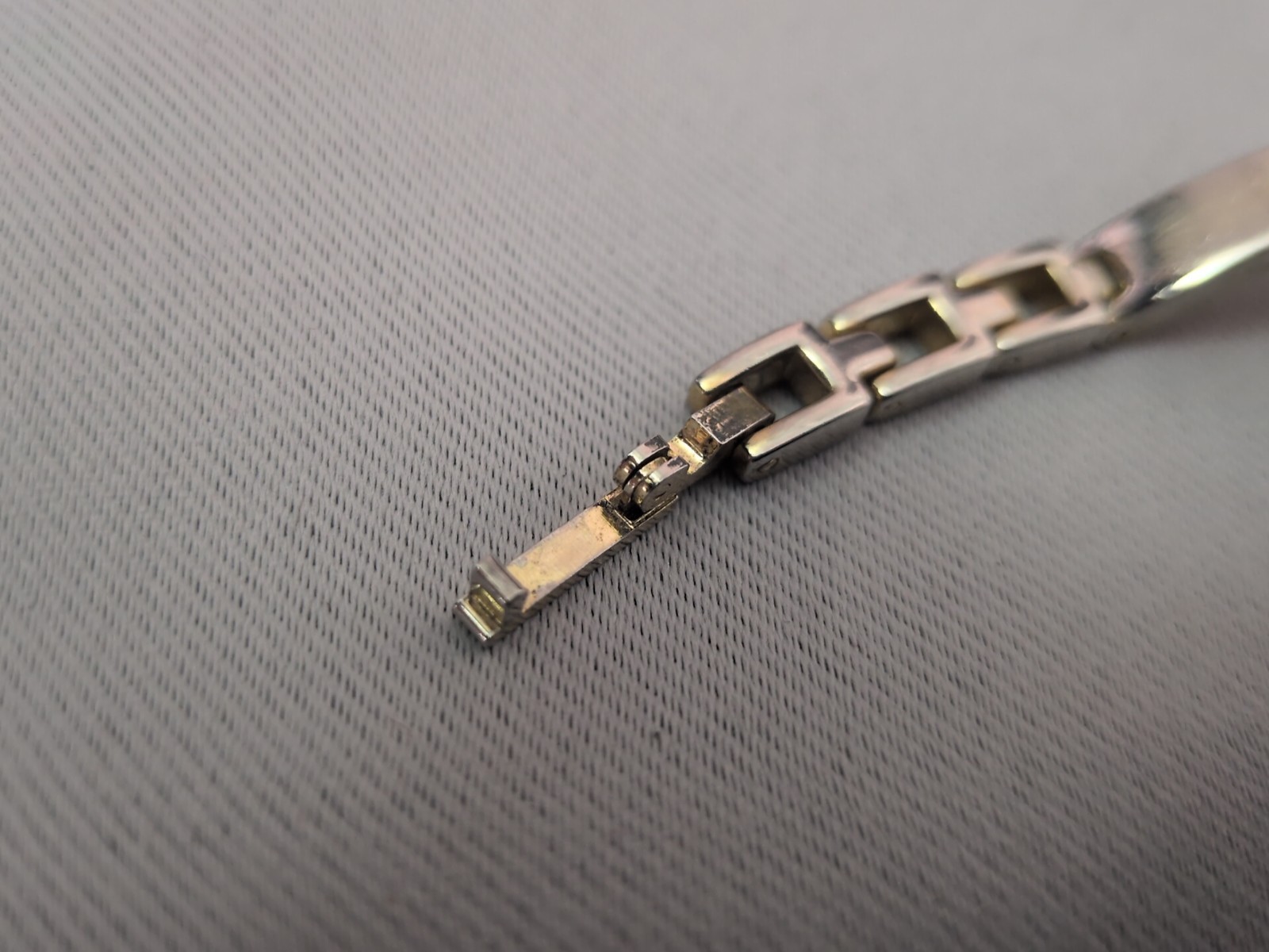 Vintage LEI Women’s Square Gold Silver Watch w/ Rhinestones, Jewelry Clasp