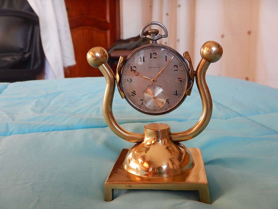 Display Stand ‘Lyre’ Shape in Solid Brass for Pocket Watch