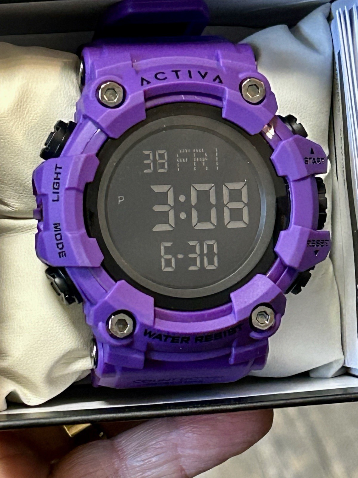 Activa Kadron X Invicta Digital, Chrono, 53mm, WR 50m, New/Box/3yr Wnty Purple