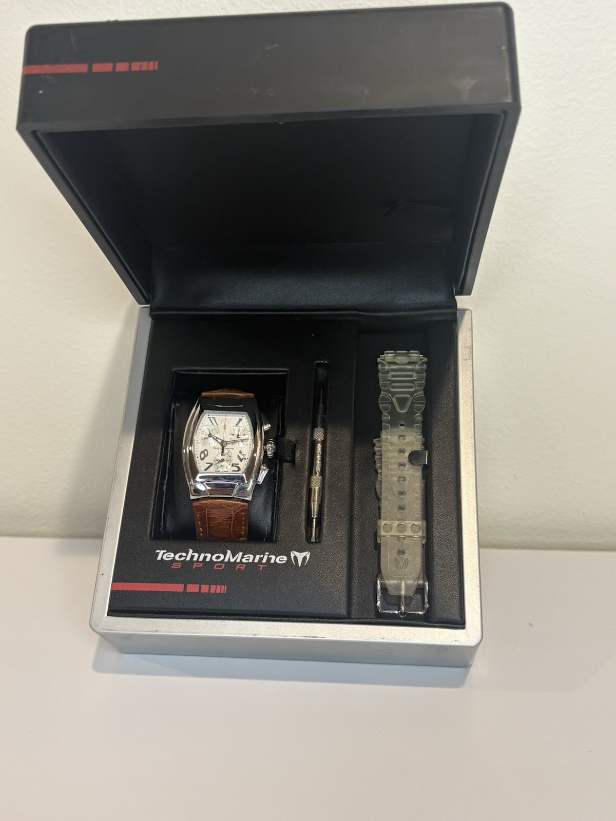 TECHNOMARINE watch SWISS TechnoSquare TSC99-1025P Chrono Alligator band Unisex