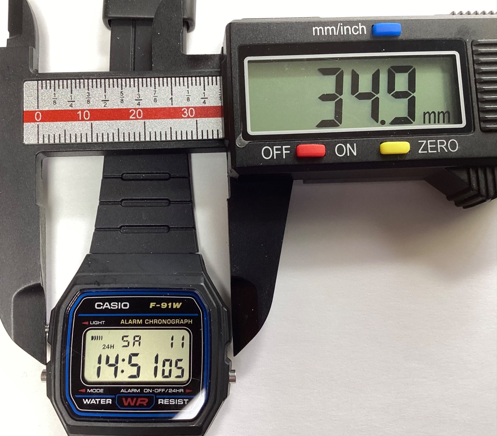 Casio Illuminator Watch Digital Black Alarm Chronograph 34mm New Battery