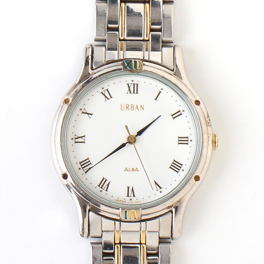 SEIKO ALBA Urban V701-1T00 Silver White Dial Watch From Japan