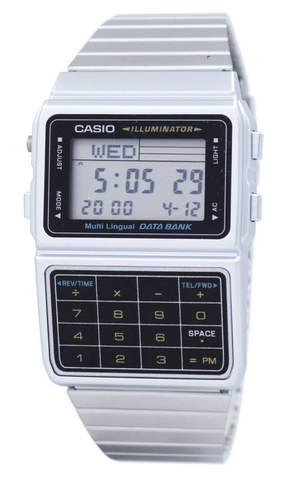 Casio Databank Digital Stainless Steel Multi-Lingual DBC-611-1DF Mens Watch