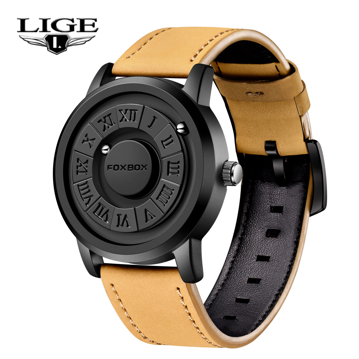 2024 Men’s Watch Quartz Scrolling Bead Magne 3ATM Waterproof Sport Wristwatches