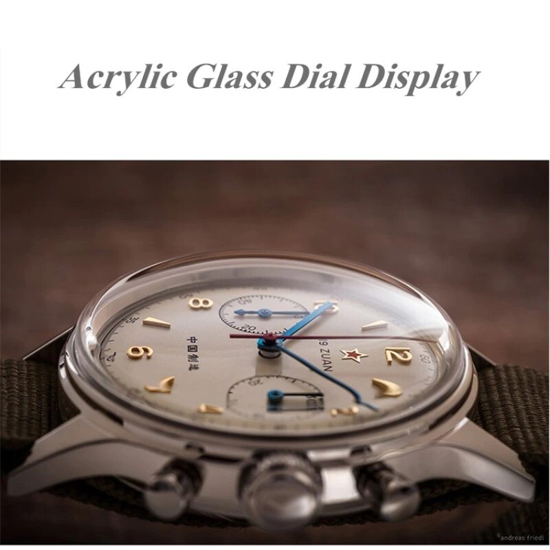 RED STAR 1963 SEAGULL ST1901 Chronograph watch 38mm Venus 175 30M Swan Neck 316L