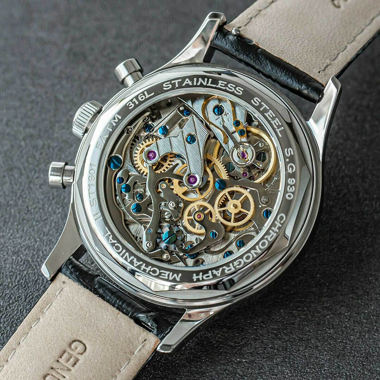 Watch 40mm SWANNECK Sugess Chrono Heritage Panda Dial Chrono SEAGULL 1963