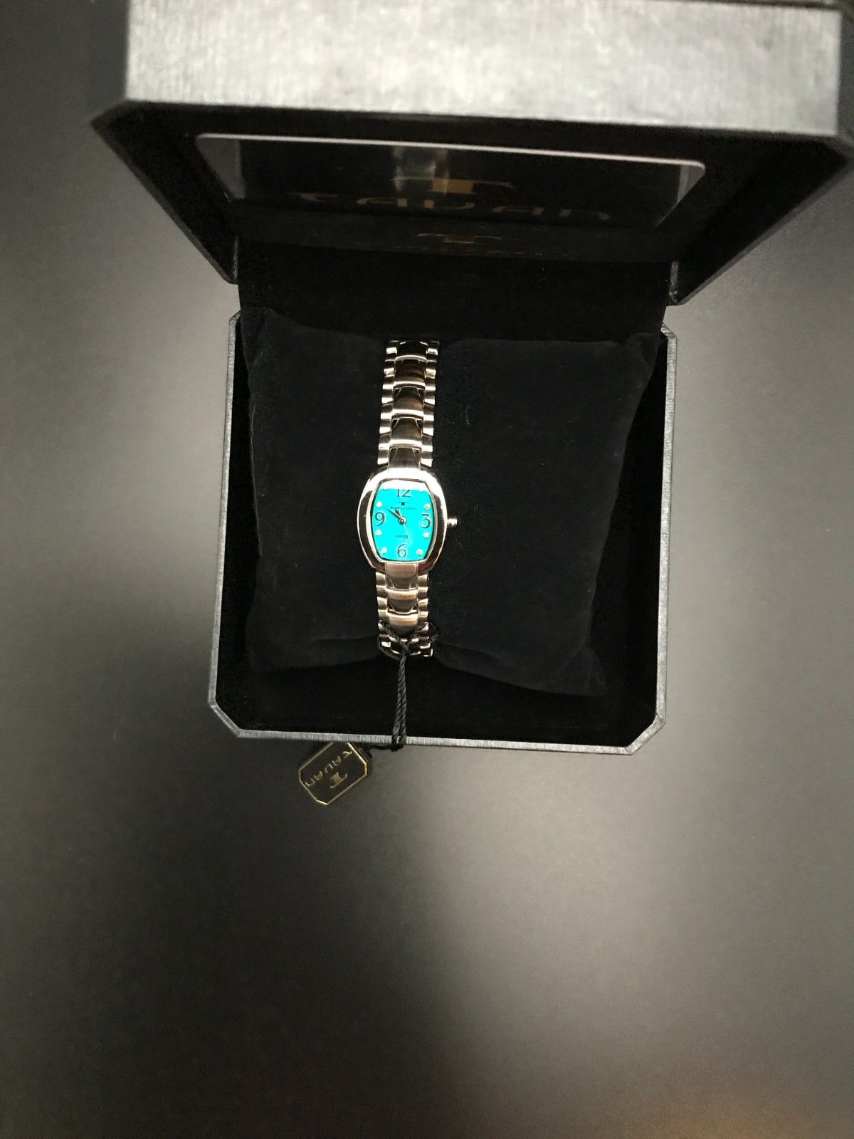 Women’s Tavan Silver Plated Band Blue Dial Watch- New w/ Box