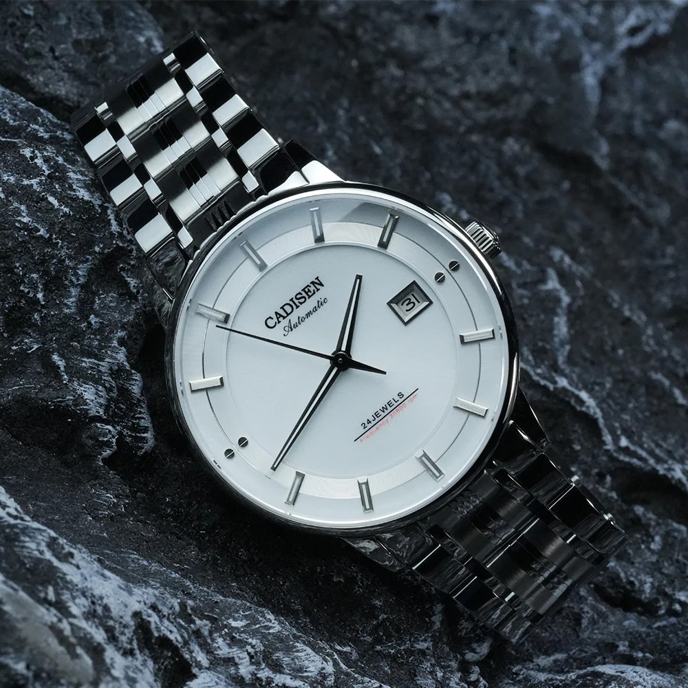 CADISEN Ultra-thin Mechanical Wriswatch Japan MIYOTA 9015 Sapphire Crystal