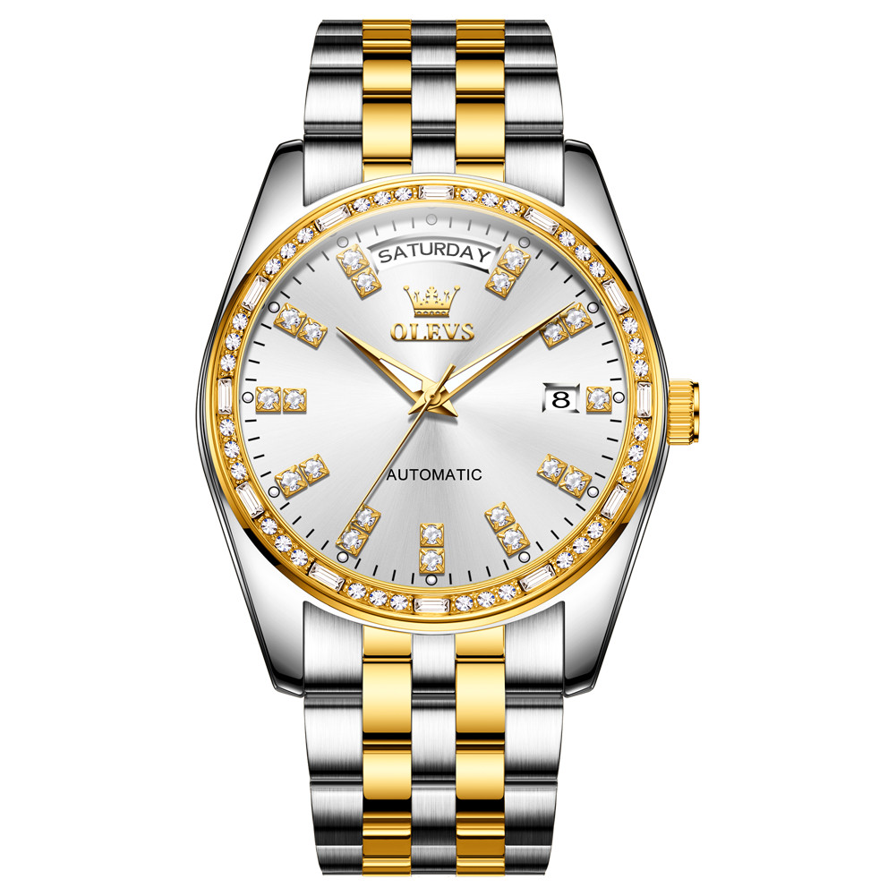 OLEVS 9802 Classic Dial Automatic Diamond Luminous Business Mechanical Watch