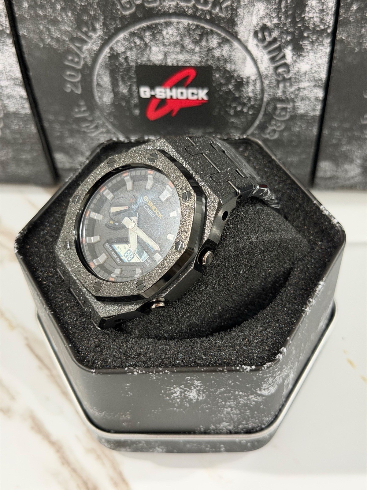 Casio GA-2100 G-Shock Watch – Sandblasted Black Frosted – Black Dial