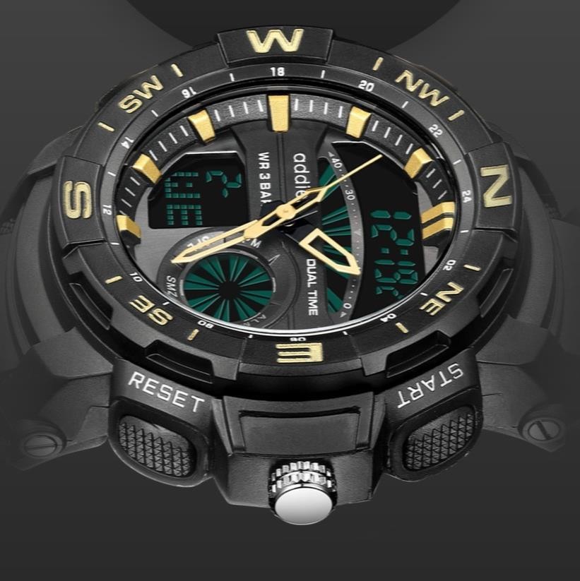46MM ADDIESDIVE Military Quartz Diver Watch Men Silicone Waterproof Luminous NEW