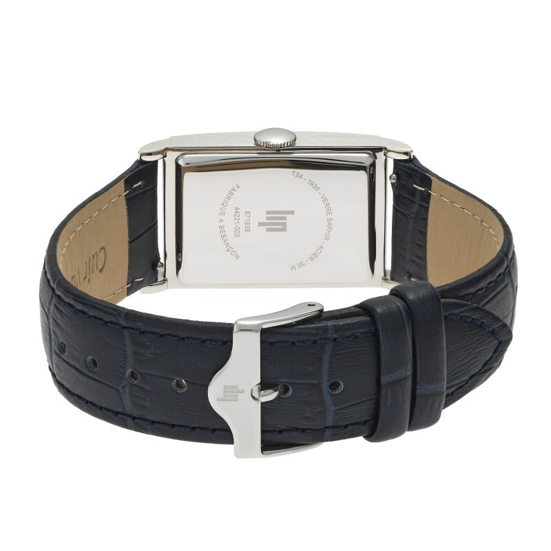 Lip Churchill T24 671938 Mens Blue Leather Straps Analog White Dial Watch 41.5mm