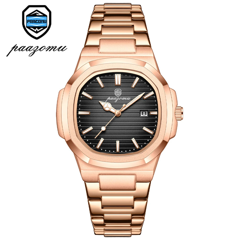 PAAZOMU Luxury Man Wristwatch Waterproof Luminous Chronograph Watch for Men