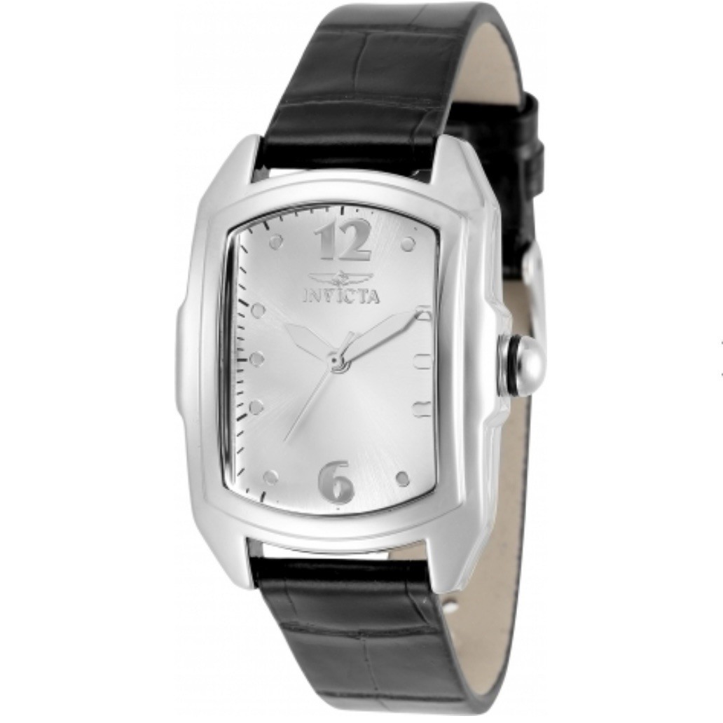 Invicta Lupah Lady Classic Tonneau Silver Dial SE Leather Band 29mm Watch 35344