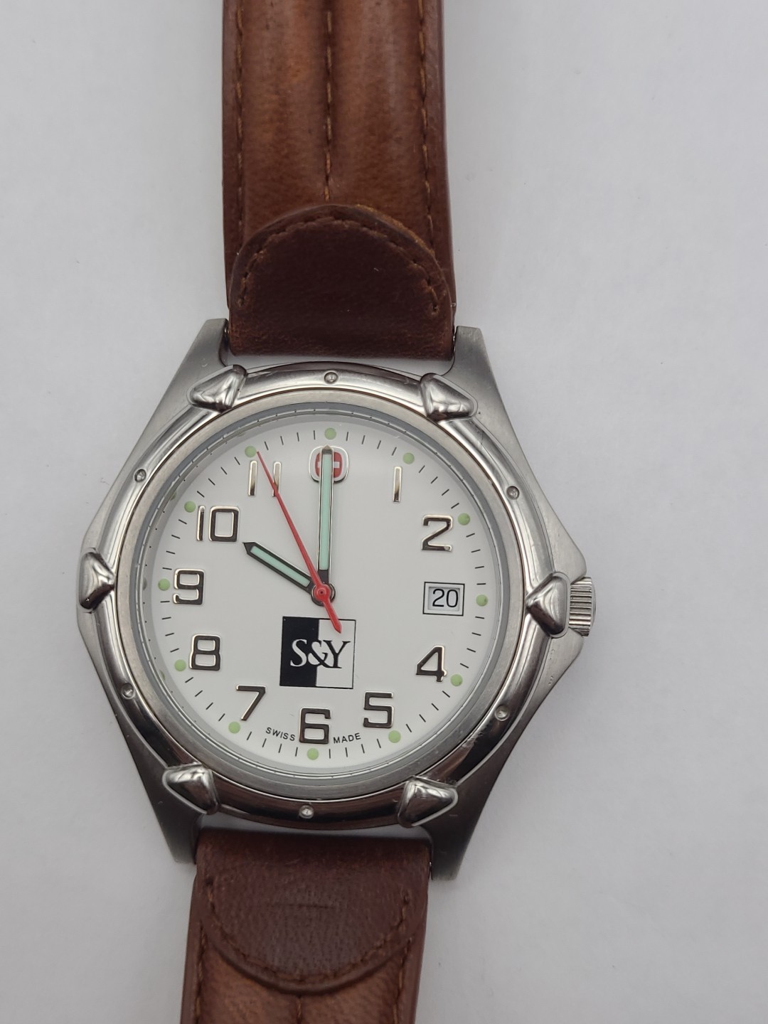 Wenger Watch 7311x S&Y Promotional Watch Brown Band New Battery Working