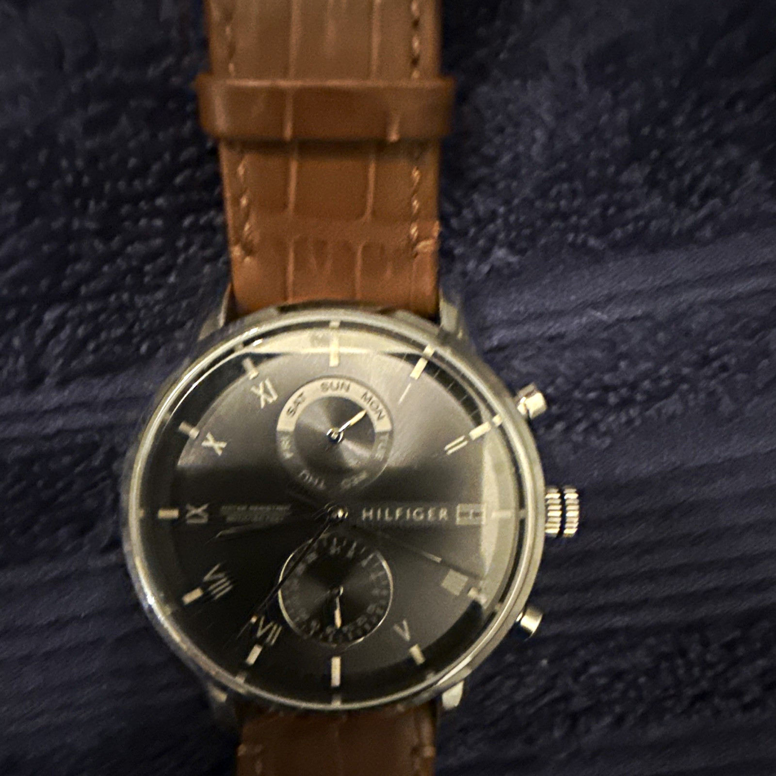 Tommy Hilfiger Men’s Quartz Dress 30m Black Dial Brown Leather 42mm Watch