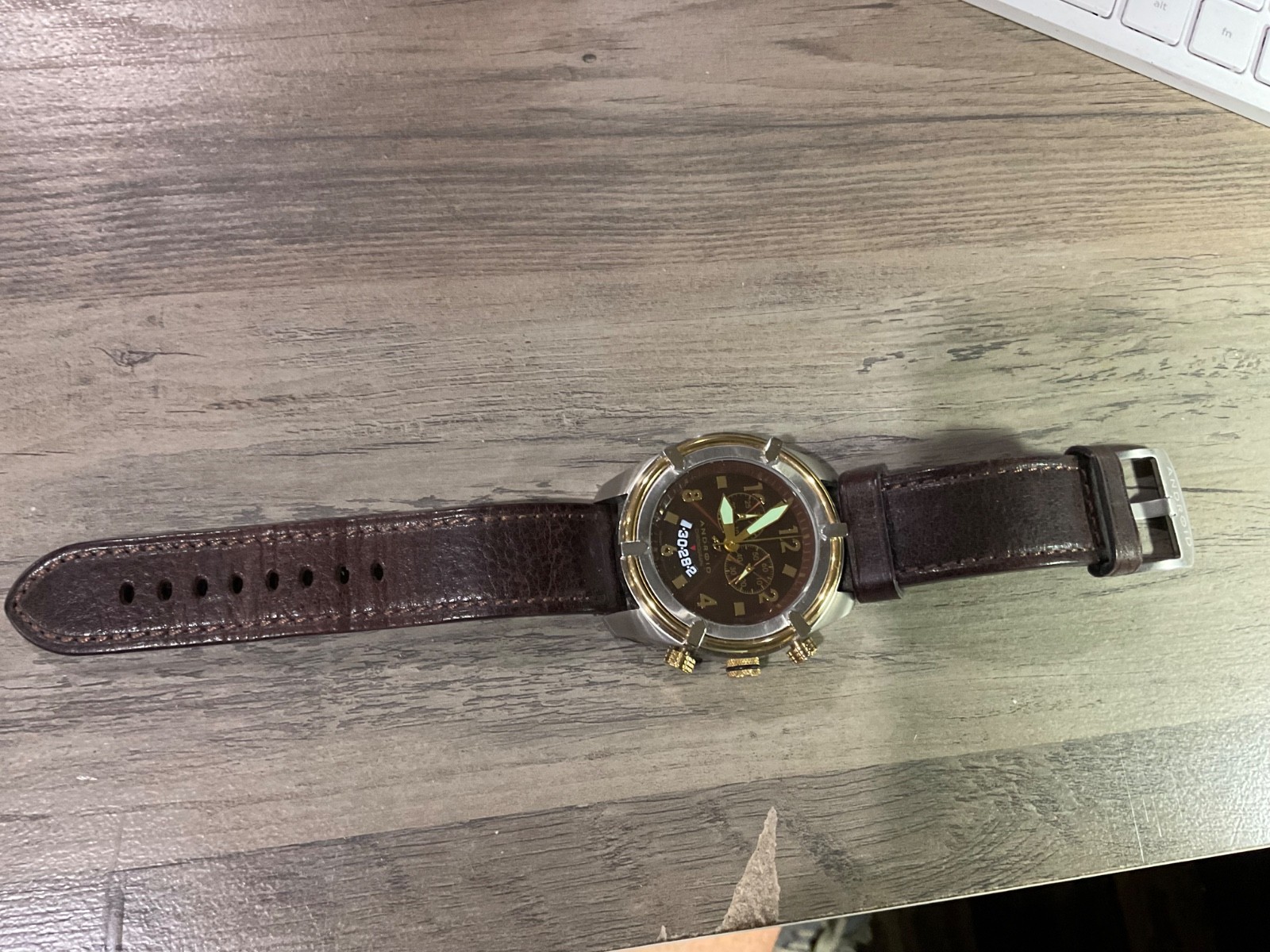 Vintage ANDROID Naval-2 AD466 Chronograph Leather Mens Watch – AS IS