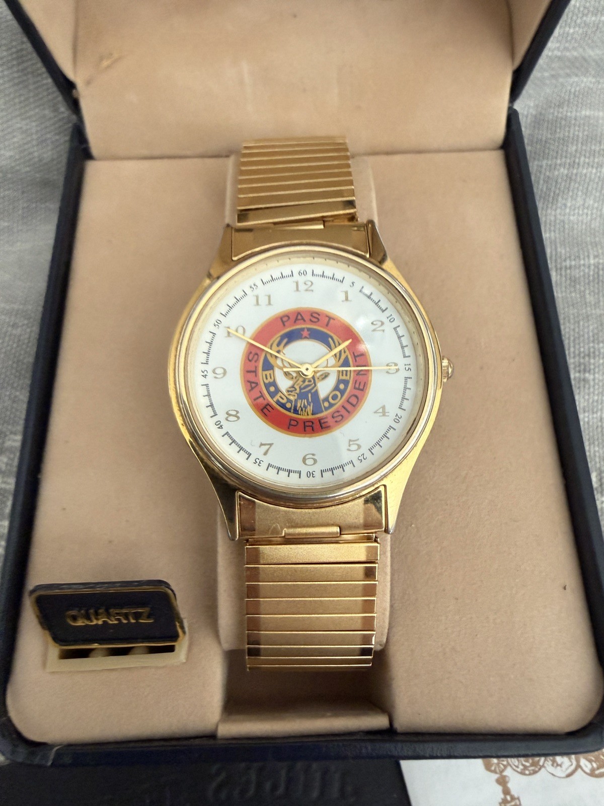 Jules Jurgensen United States Navy Watch 2035 Quartz Gold Tone NIB (Engraved)